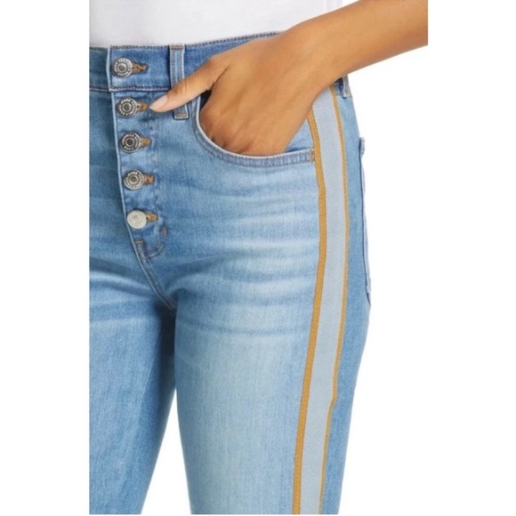 Veronica Beard Carolyn High Rise Button Fly Baby Boot Cut Tux Jeans in Amsterdam - Picture 2 of 8